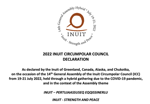 Inuit Circumpolar Council Declaration